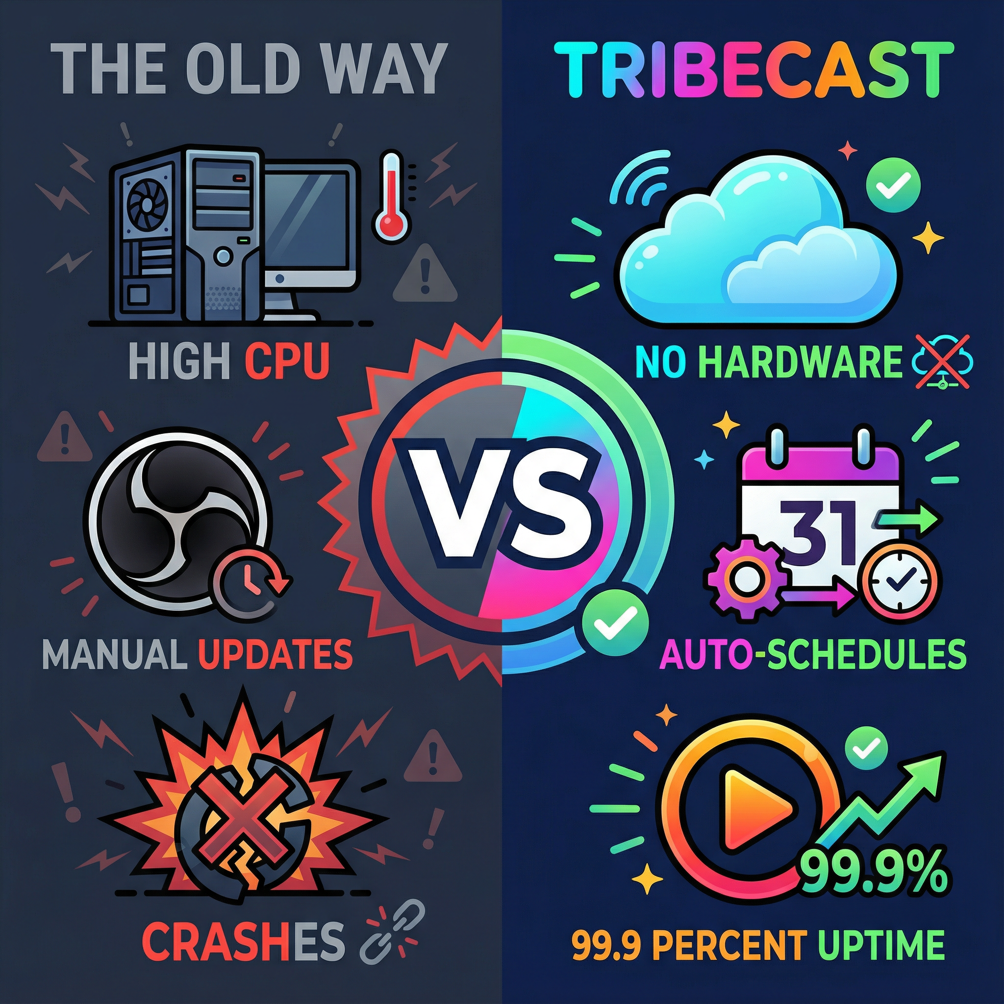 Headache vs Cloud comparison infographic